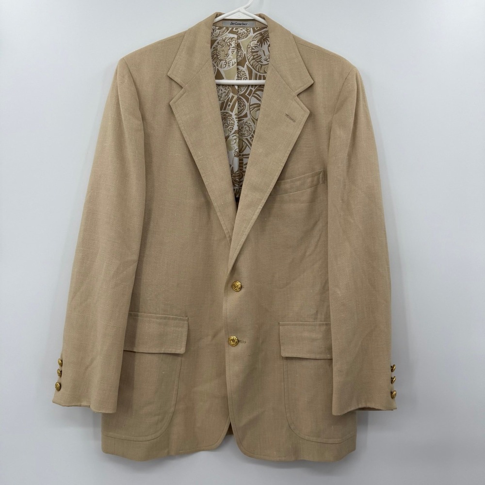 Vintage 70s Lilly Pulitzer Mens Stuff‎ Sport Coat Blazer Cream Tan